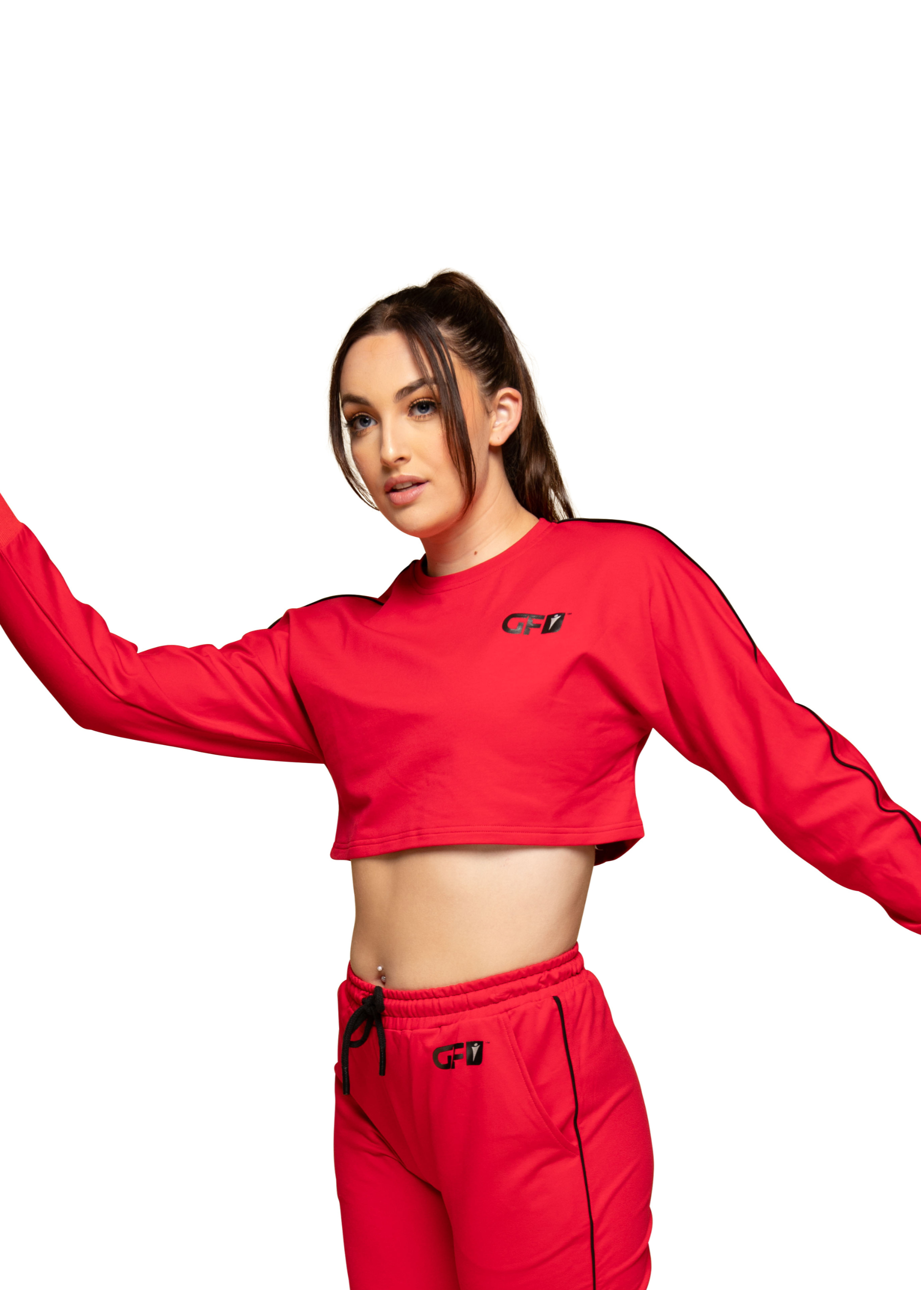 AG Women Long Sleeve Crop Tops Fall Cropped T-shirt